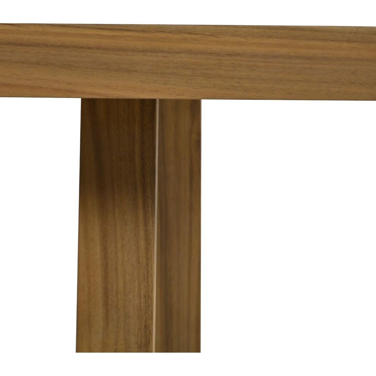 Multi-person Outdoor Acacia Wood Dining Table and Chair Set, Thick Cushions, Suitable for Balcony, Vourtyard, and Garden.