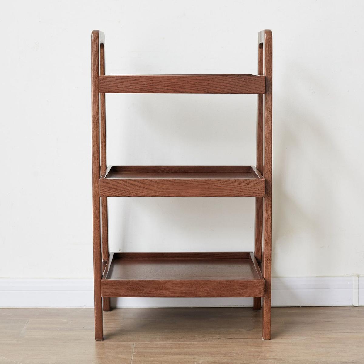 Walnut Color Oak Storage Bench, 3-Tier Beech Wood Shoe Rack for Entryway, Premium Storage Organizer for Bathroom, Living Room, Bedroom, Hallway, Patio, Kitchen
