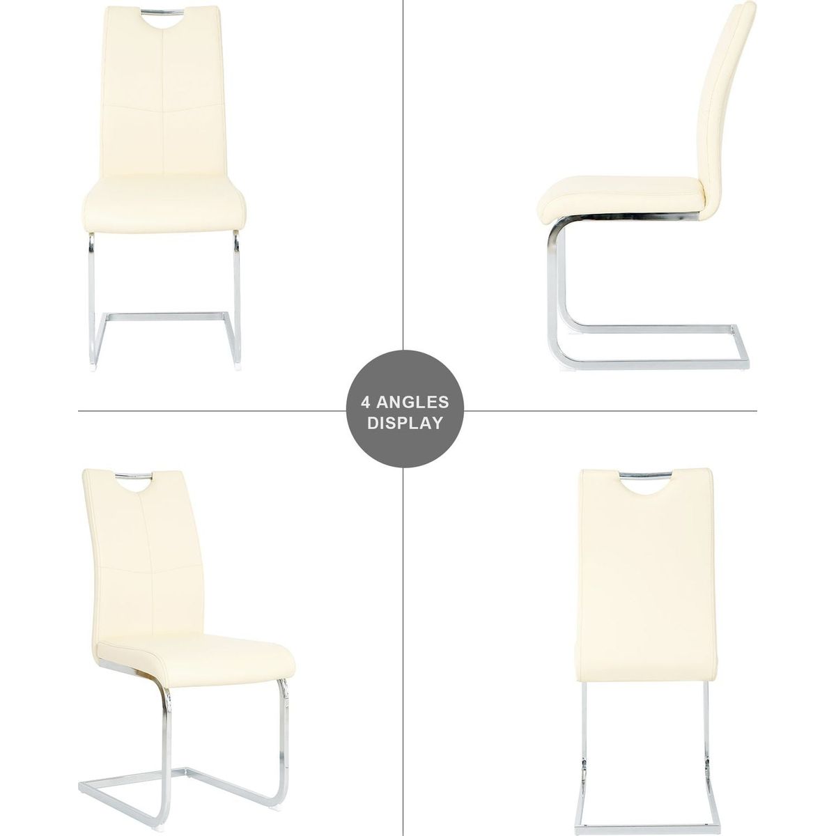 Modern PU dining chair living room chair upholstered chair, electroplated metal legs design, kitchen, living room, bedroom, dining room side chair (Set of 2)