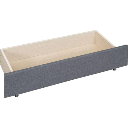 Full Size Upholstered Platform Bed with 2 Drawers and 1 Twin Size Trundle, Classic Headboard Design, Gray