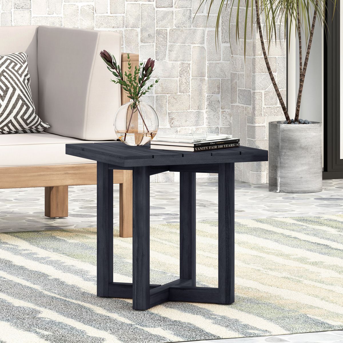 ELLA SQUARE SIDE TABLE, Black