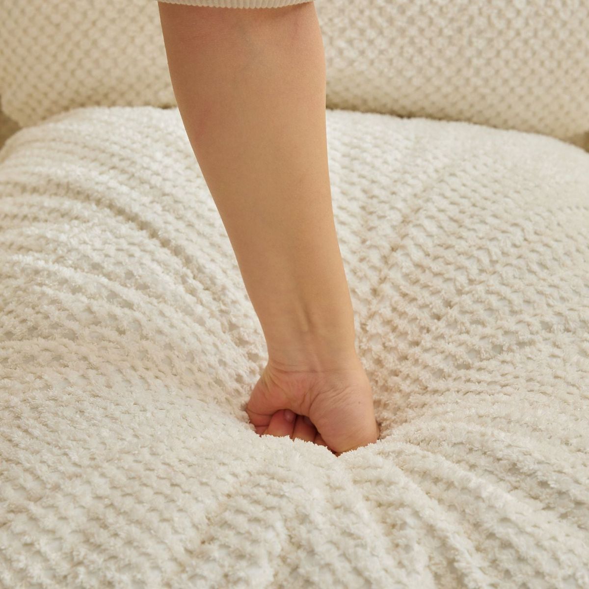 Human Dog Bed, Lazy Sofa Couch, 5 Adjustable Position,sit,sleep,fold,suit to put in bedroom, living room, Space Saving Design,White