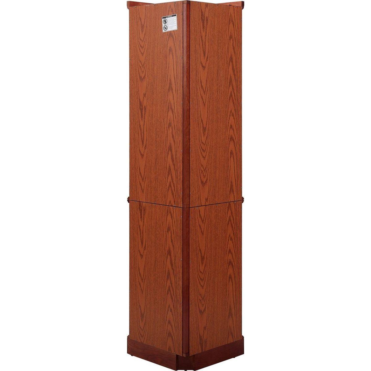 6 Shelf Lighted Corner Curio Cabinet with Adjustable Tempered Glass Shelves and Mirror Back, Cherry