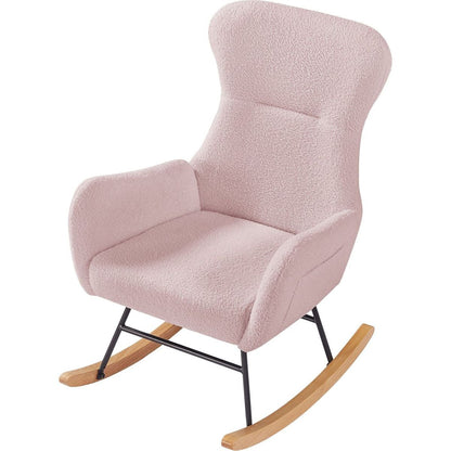 PINK teddy fabric rocking chair