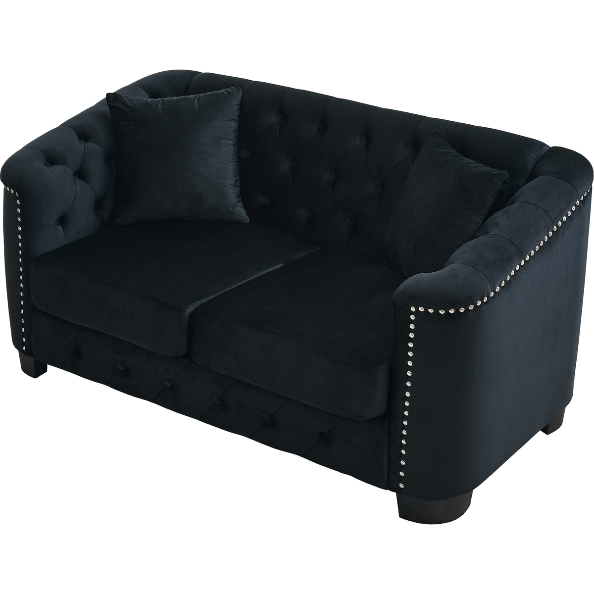 3-seater + 2-seater Combination sofa.Velvet black