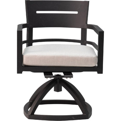 Outdoor Patio Aluminum Swivel Rocker 2PCS with Outdoor-grade Sunbrella Fabric Cushions, Ember Black