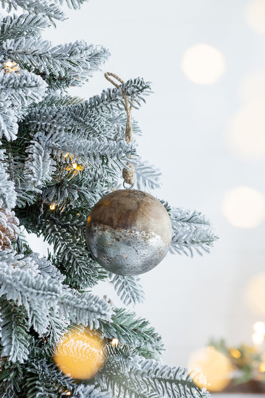 D4' Christmas Ball Ornaments, Wood Decorative Hanging Ball Christmas Tree Ornaments for Holiday Party Decorations, Set of 8