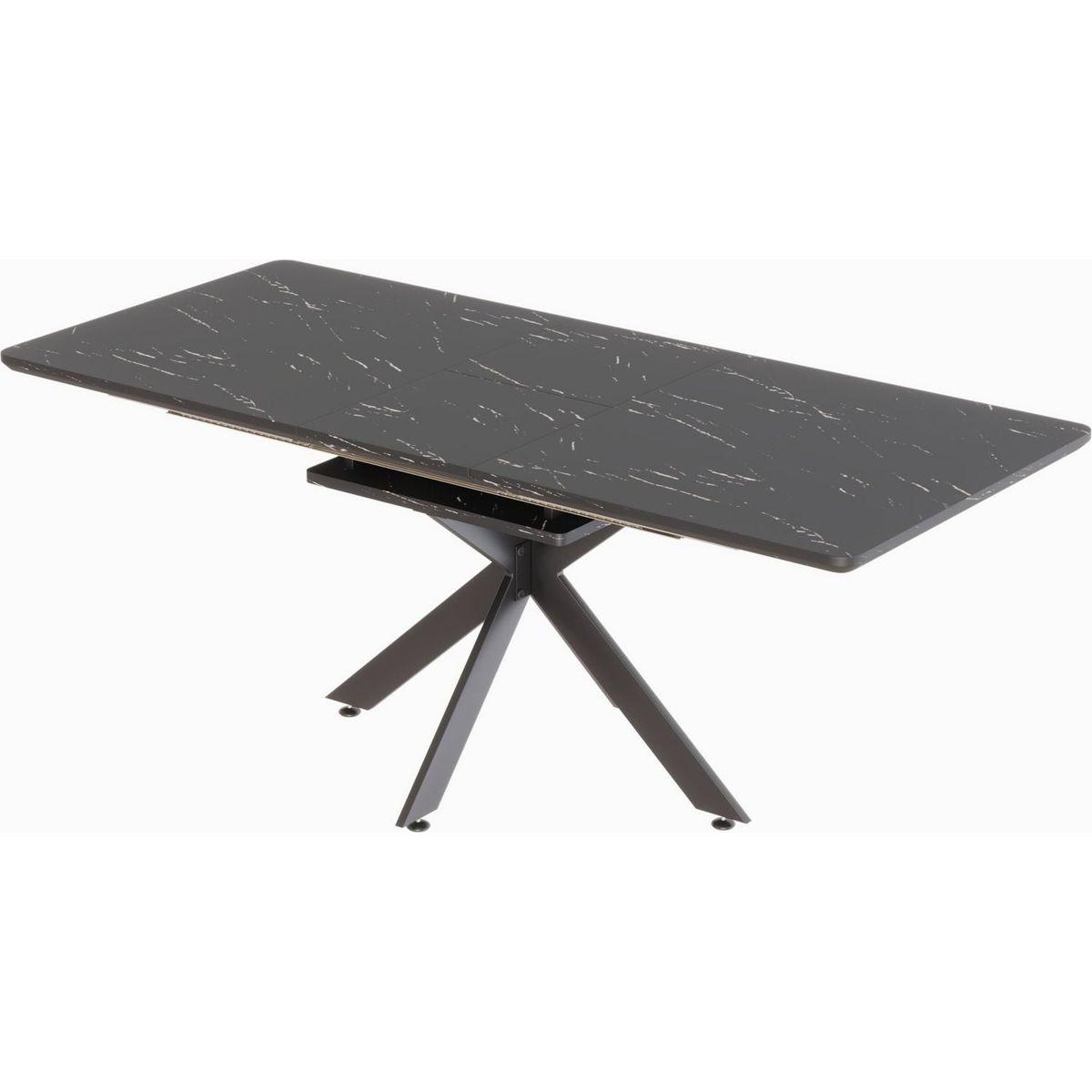 62.4" Extendable 78.15"Very large Black Dining Table Modern Mid-Century Kitchen Table Set for Dining Room, party Table,Conference table,Black metal X shape Legs.