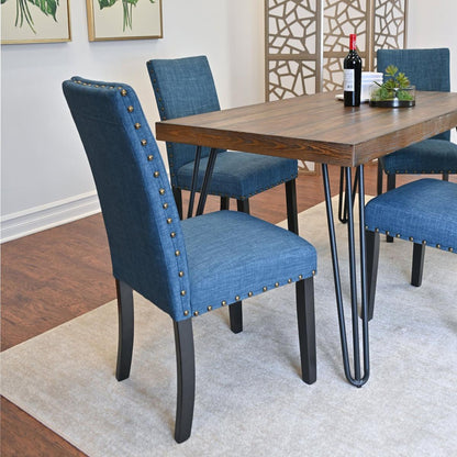 Amisos 5-Piece Dining Set, Hairpin Dining Table with 4 Chairs, 3 Color Options