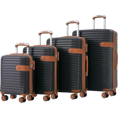 4 Piece Luggage Set Suitcase Set, ABS Hard Shell Lightweight Expandable Travel Luggage with 4 Packing Cubes, TSA Lock, Spinner Wheels for Men Women(16/20/24/28)
