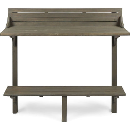 Outdoor Acacia Wood Balcony Bar Table, Gray Finish