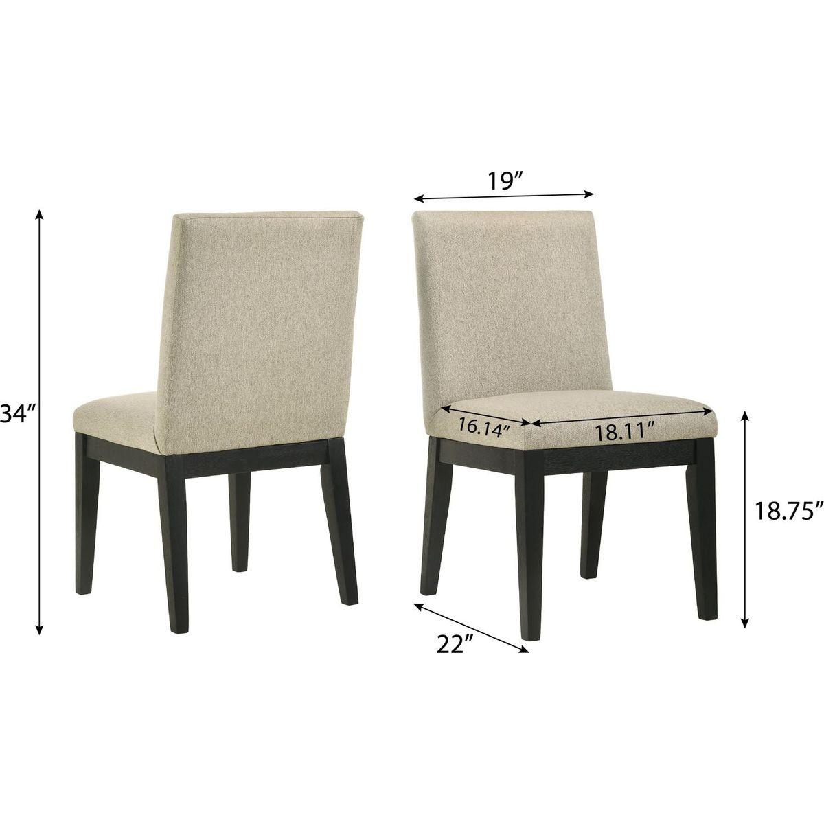 Roundhill Furniture Rocco Contemporary Solid Wood Dining Chairs, Set of 2, Beige