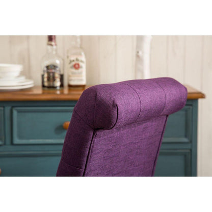 Habit Solid Wood Tufted Parsons Dining Chair, Set of 2, Purple