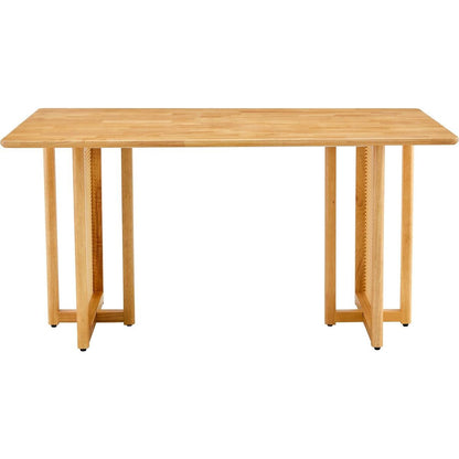 Chinese country retro solid wood dining table, simple modern imitation rattan dining table, wooden dining table, desk. Suitable for dining room, living room, office