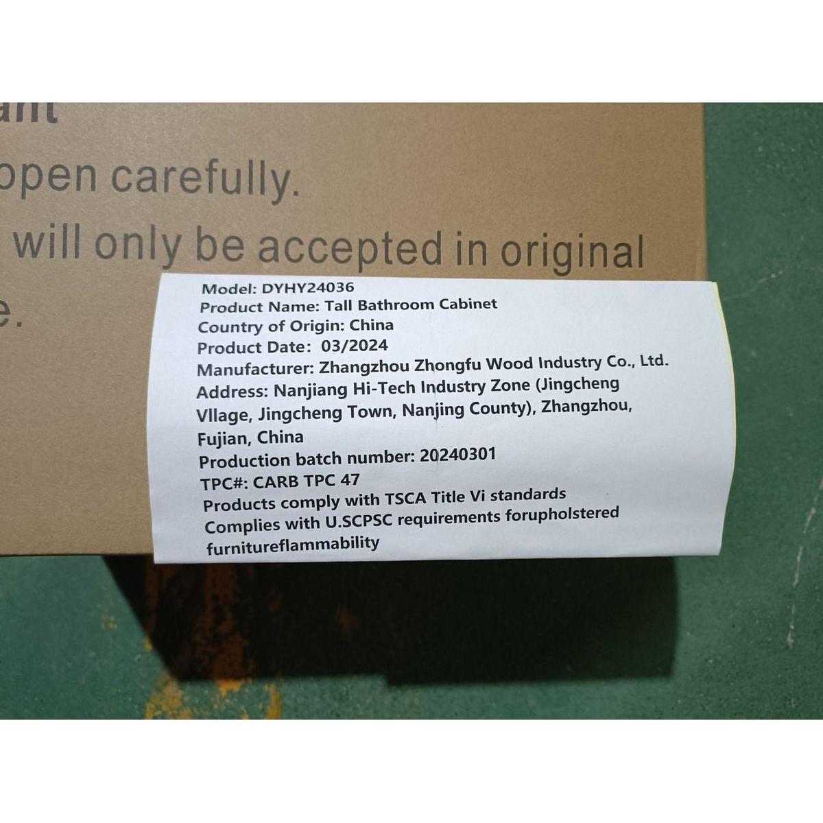 66.92" Tall Bathroom Storage Cabinet with Adjustable Shelves,1 Doors Freestanding Cabinet with Anti-Tip, Open compartments, for Home, Small Spaces, Bathroom,Kitchen, Living Room, White