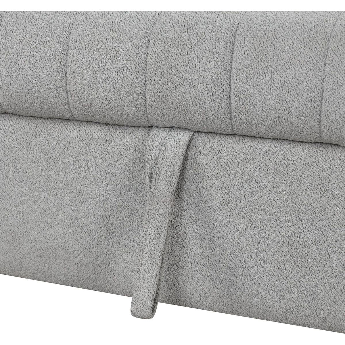 82.6" L-shaped Sectional Pull Out Sofa Bed Sleeper Sofa with Two USB Ports, Two Power Sockets and a Movable Storage Ottoman, Gray