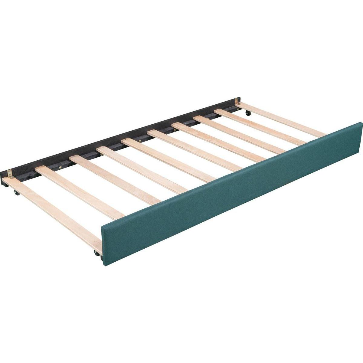 Upholstered Double Twin Size Daybed with Trundle and Drawer, Green