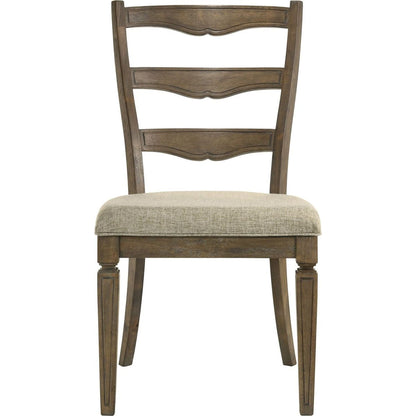 Parfield Side Chair (Set-2), Fabric & Weathered Oak Finish