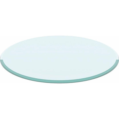 36" Inch Round Tempered Glass Table Top Clear Glass 1/2" Inch Thick Beveled Polished Edge