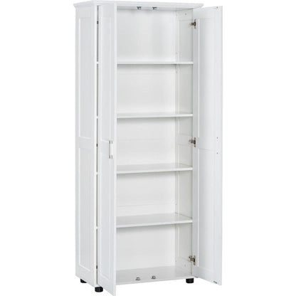 Storage Cabinet with Two Doors for Bathroom, Office, Adjustable Shelf, MDF Board, White