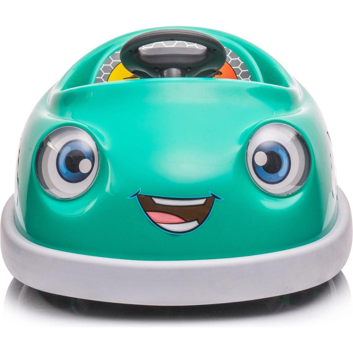 Bumper Car for Kids, 12v Dual Drive 1-6 Years Old Children's Electric Car with Pushrod Dinner Plate USB BT Music Rocking Horse Mode Anti-Collision Bumper Ride on Car
