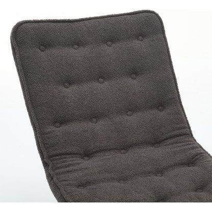 Lazy Rocking Chair,Comfortable Lounge Chair with Wide Backrest and Seat Wood Base, Upholstered Armless Rocker Chair for Living room, Balcony,Bedroom and Patio Porch. (GREY)