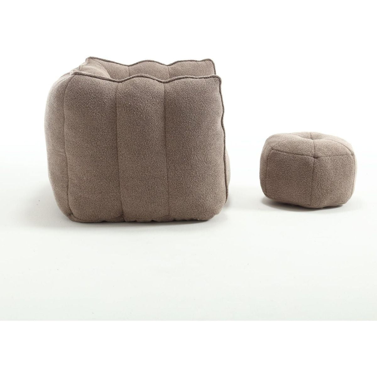 Soft Bean Bag Chair with High Resilient Foam(Chips)for living room and bedroom,Comfortable Square Lazy Sofa with Footstool, Cover for Adults to Gaming, Reading, and Watching TV - Streamdale Furniture