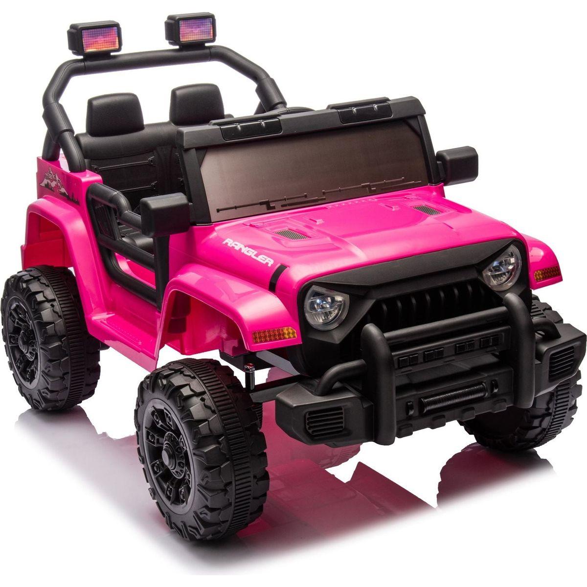 12V Kids Ride On Electric Car W/Parents Control,Dual drive, Four-wheel Suspension,With music,Bluetooth,MP3,USB,with headlights, steering wheel quick release,Slow start for Kids Aged 3-8.