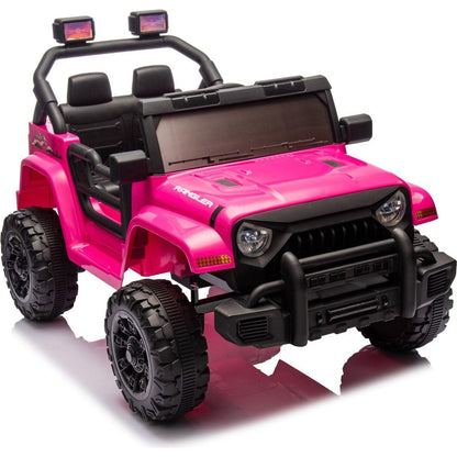 12V Kids Ride On Electric Car W/Parents Control,Dual drive, Four-wheel Suspension,With music,Bluetooth,MP3,USB,with headlights, steering wheel quick release,Slow start for Kids Aged 3-8.
