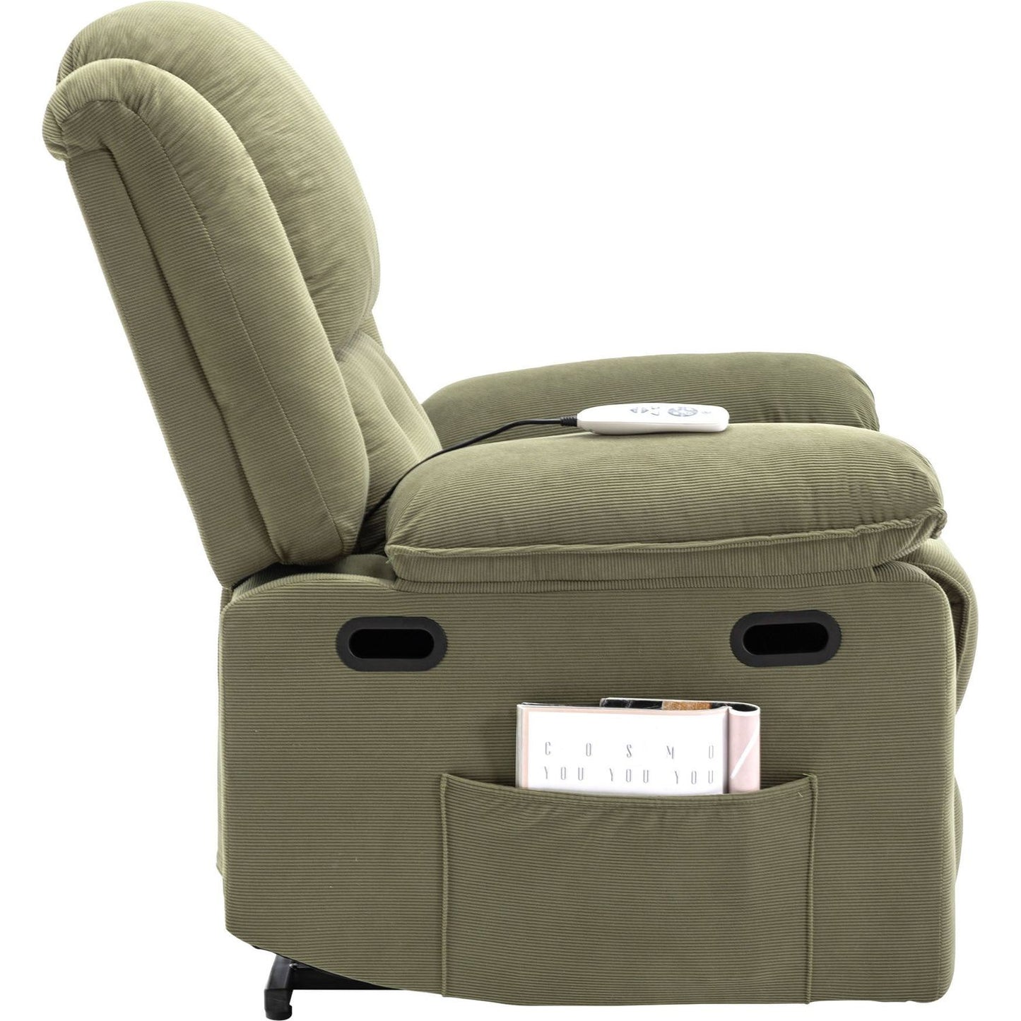 Massage Recliner,Power Lift Chair for Elderly with Adjustable Massage and Heating Function,Recliner Chair with Infinite Position and Side Pocket for Living Room, Green