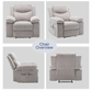 Power Recliner Chair with Adjustable Massage Function, Recliner Chair with Heating System for Living Room, Beige color fabric