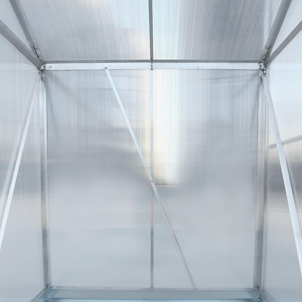 6.3'x4.2'x7' Polycarbonate Greenhouse, Heavy Duty Outdoor Aluminum Walk-in Green House Kit with Rain Gutter, Vent and Door for Backyard Garden, color aluminium