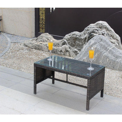 Outdoor patio Furniture 1 Coffee Table with clear tempered glass