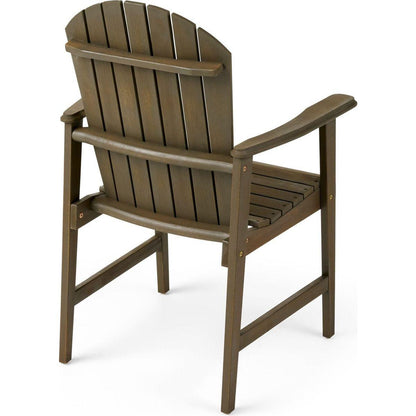 Acacia Wood Adirondack Dining Chairs (Set of 2), Gray Finish