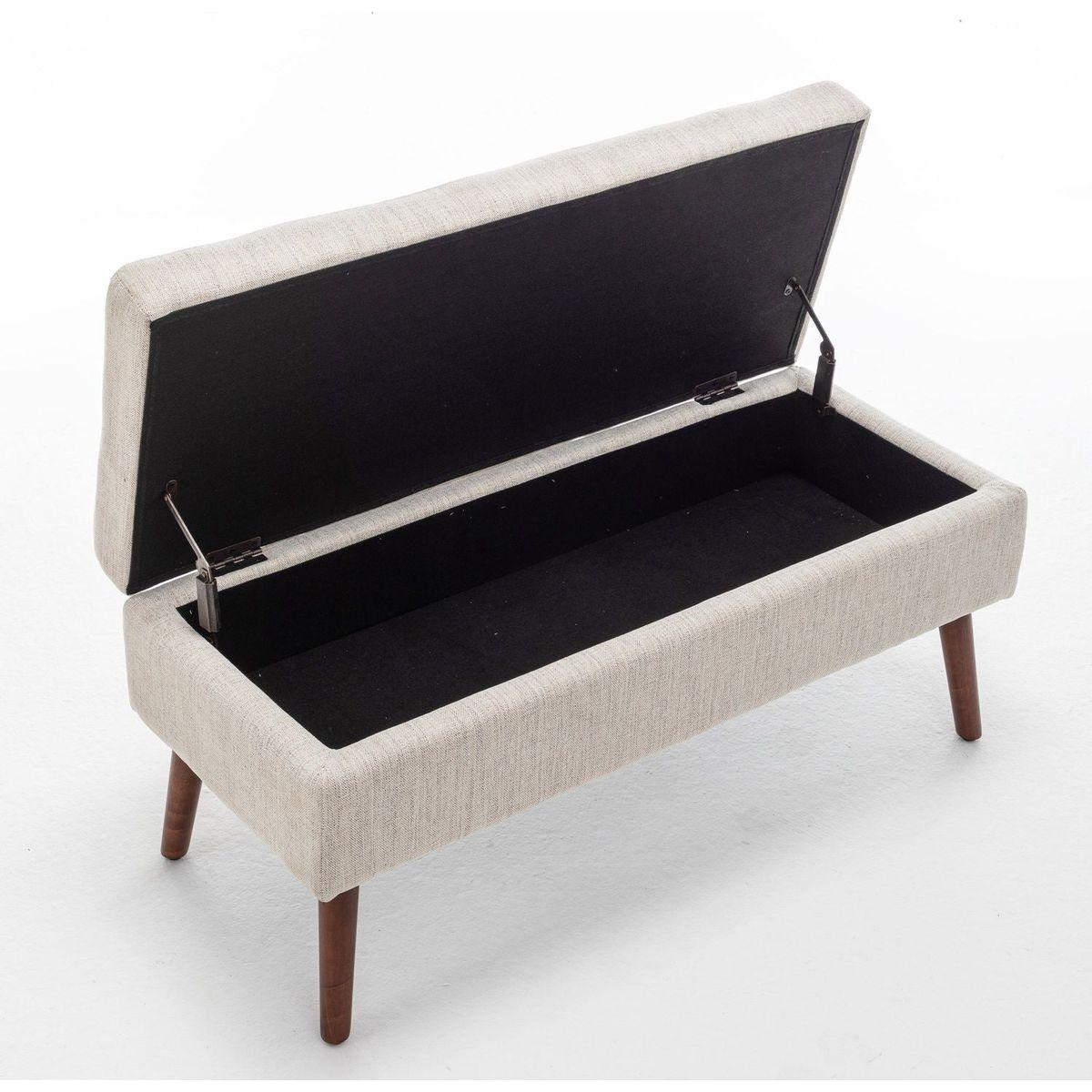 Storage Bench with Storage Bench for Bedroom End of Bed Bench Foot of Bed Bench Entryway Bench Storage Ottoman Bench 43.7" W x 18.1" D Off White Bench