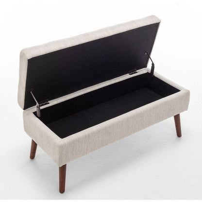 Storage Bench with Storage Bench for Bedroom End of Bed Bench Foot of Bed Bench Entryway Bench Storage Ottoman Bench 43.7" W x 18.1" D Off White Bench