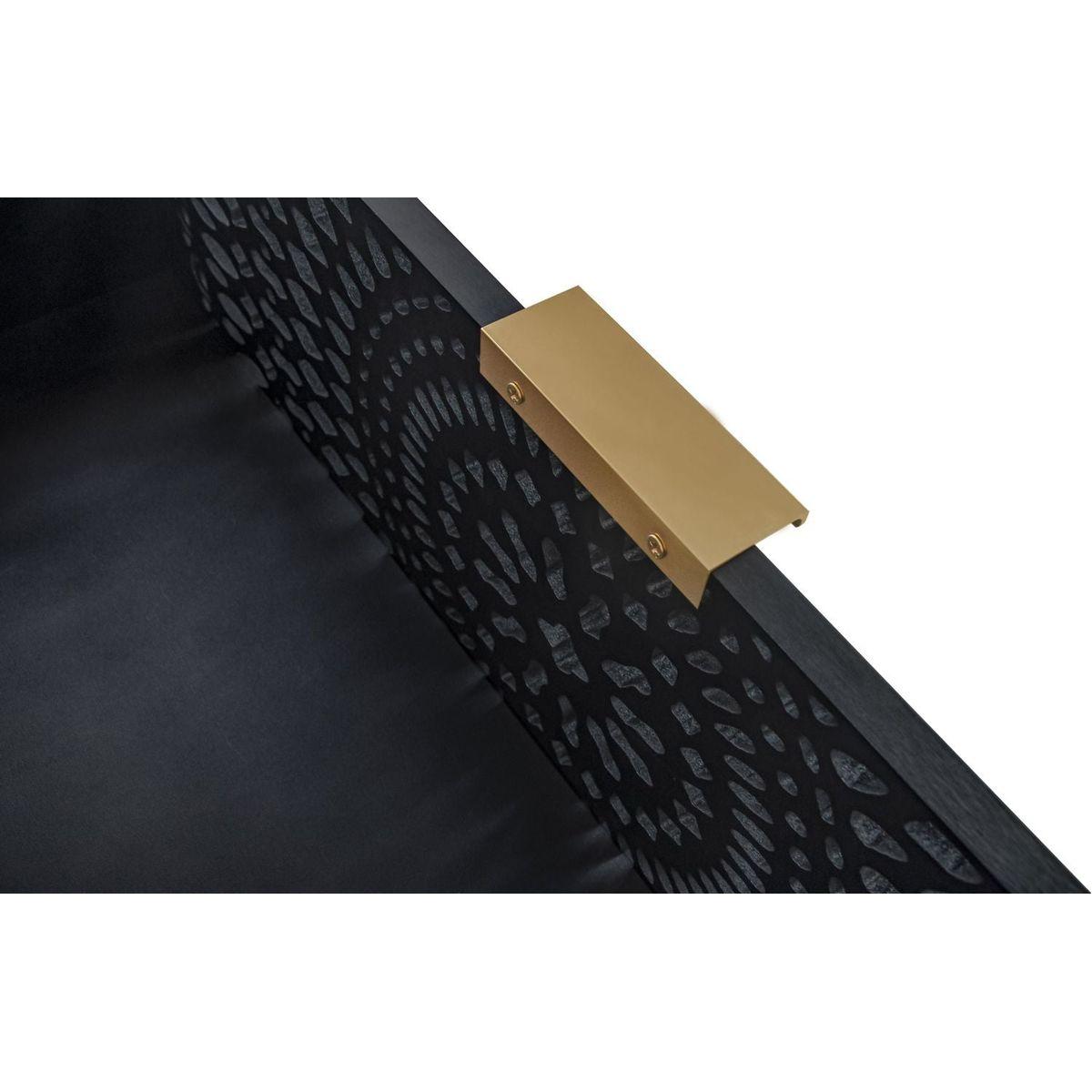 3 Drawer Cabinet with Hollow-Carved 3 Drawer Dresser Storage Chest with Metal Handles For Entryway Living Room Bedroom