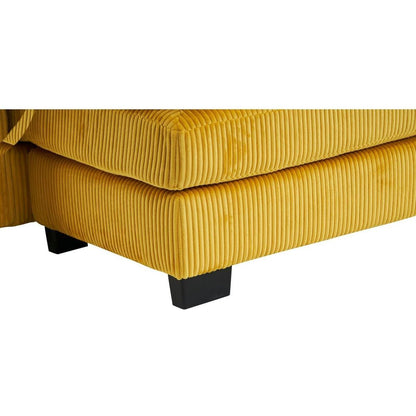 Modern U Shaped 6-seat Sectional Sofa Couch with one Ottoman and three toss pillows, Modular Sofa for Living Room,Corduroy sofa