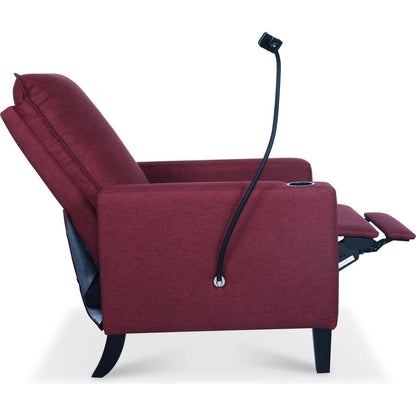 Recliner Chairs for Adults, Adjustable Recliner Sofa with Mobile Phone Holder & Cup Holder, Modern Reclining Chairs Fabric Push Back Recliner Chairs for Living Room, Bedroom, RED
