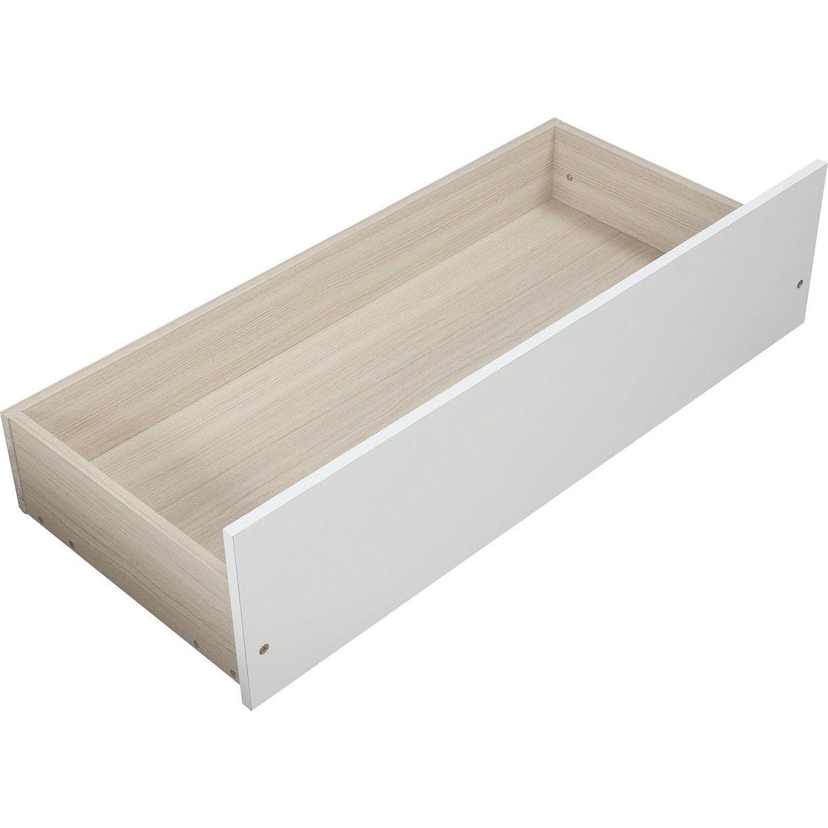 Twin size Platform Bed with Two Drawers, White