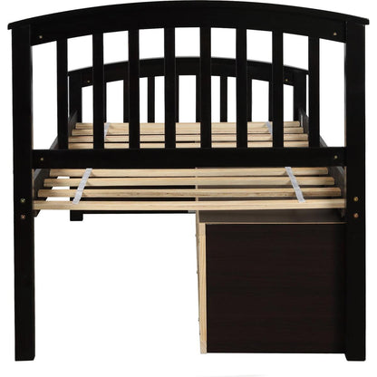 Twin Size Platform Storage Bed Solid Wood Bed with 6 Drawers