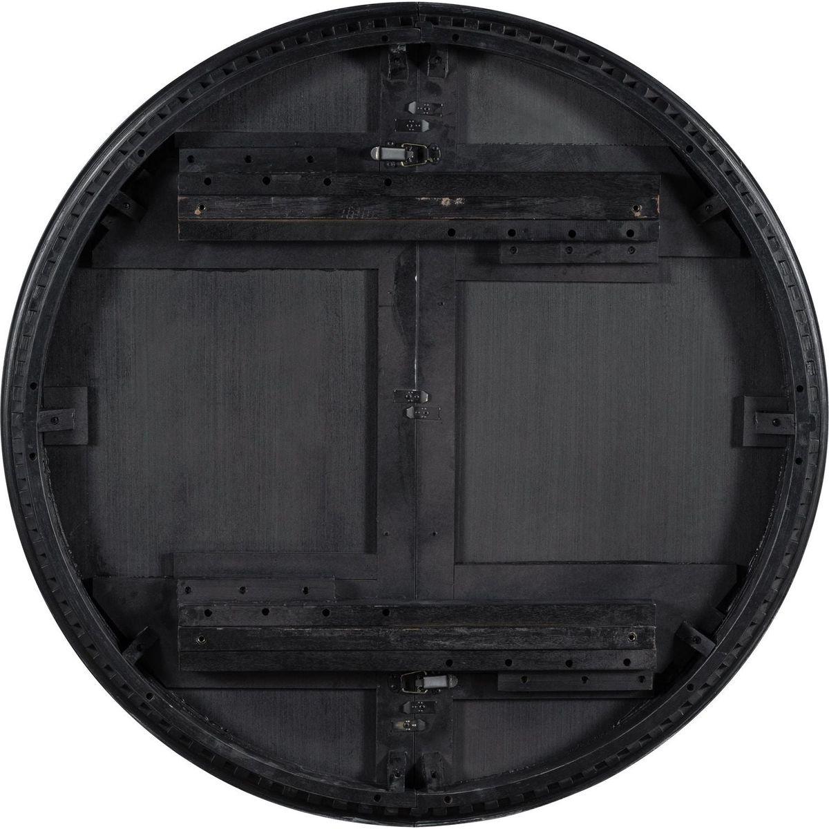 Retro 5-piece Dining Set Extendable Round Table and 4 Chairs for Kitchen Dining Room (BLACK OAK)