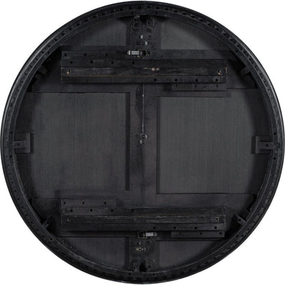 Retro 5-piece Dining Set Extendable Round Table and 4 Chairs for Kitchen Dining Room (BLACK OAK)