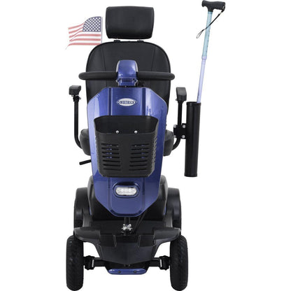 MAX PLUS BLUE 4 Wheels Outdoor Compact Mobility Scooter with 2pcsx20AH Lead acid Battery,Max Driving Range 16 Miles with Cup holders & USB charger port