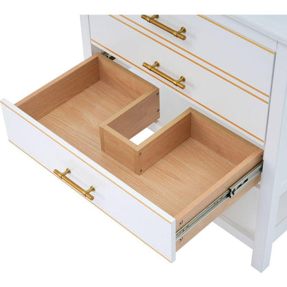 Modern 30inch Navy Blue/White Bathroom Vanity Cabinet Combo with Open Storge, Two Drawers