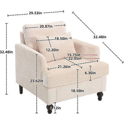 Wood Frame Armchair, Modern Accent Chair Lounge Chair for Living Room