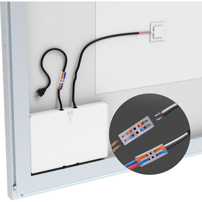 32x40 inch LED Bathroom Vanity Mirror Wall Mounted Adjustable White/Warm/Natural Lights Anti-Fog Touch Switch with Memory Modern Smart Large Bathroom Mirrors