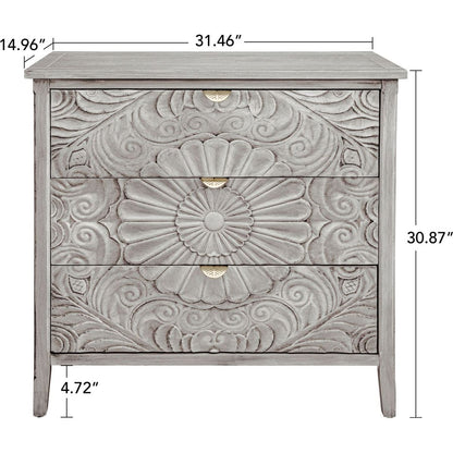 3 Drawer Cabinet, American Furniture, Suitable for Bedroom, Living Room, Study