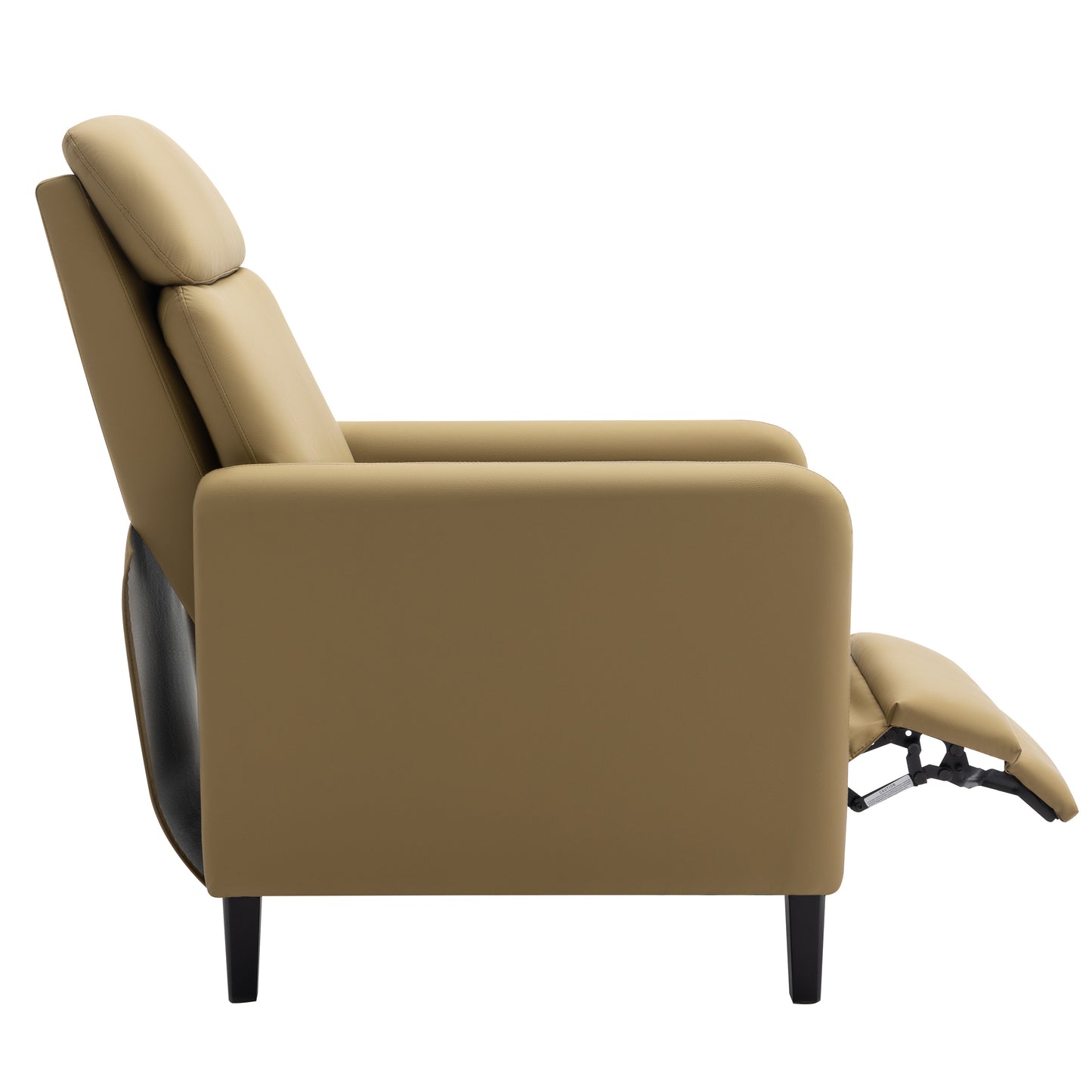 Modern Artistic Color Design Adjustable Recliner Chair PU Leather for Living Room Bedroom Home Theater, Mustard Green