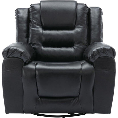 360Swivel and Rocking Home Theater Recliner Manual Recliner Chair with Wide Armrest for Living Room,Bedroom, Black